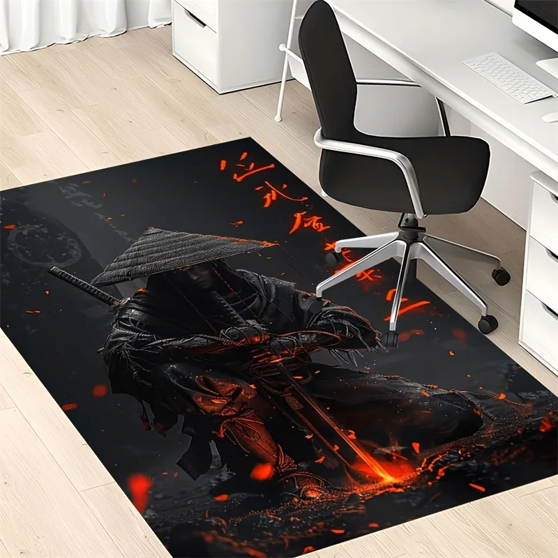 VIKAMA Dark Knight Gaming Chair Mat Non Slip Waterproof Desk Floor Gaming Room Decor