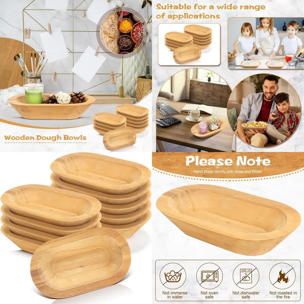 

Bulk 8.5 Inch Wooden Dough Bowls, Rustic for Weddings, DIY, Home Crafts, Farmhouse Decor, Fruits Display