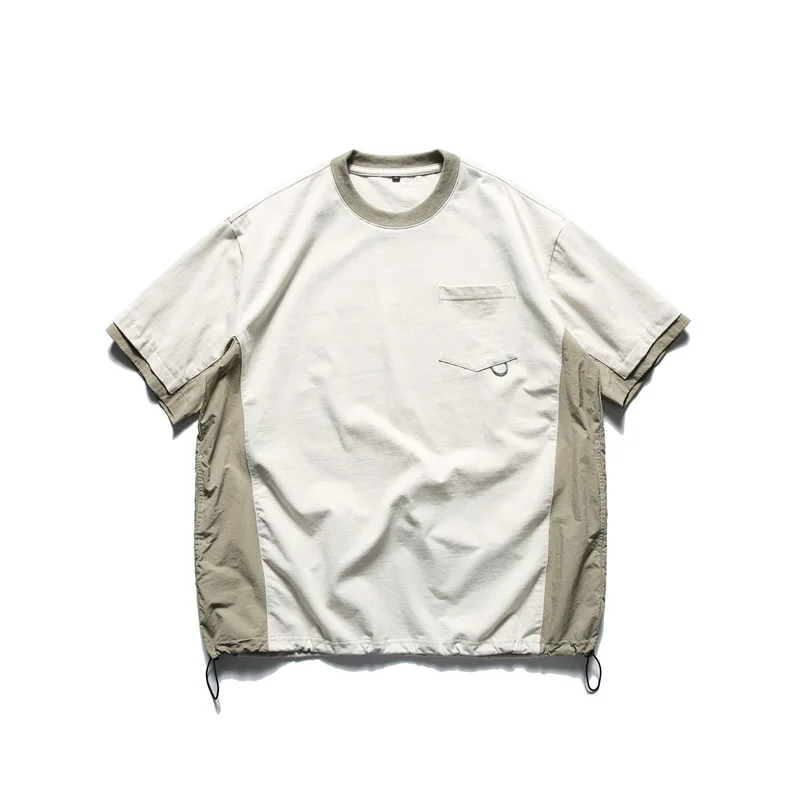 Summer New Japanese Trendy Cityboy Round Neck T-shirt Men's Outdoor Loose Short Sleeve Tops Neutral