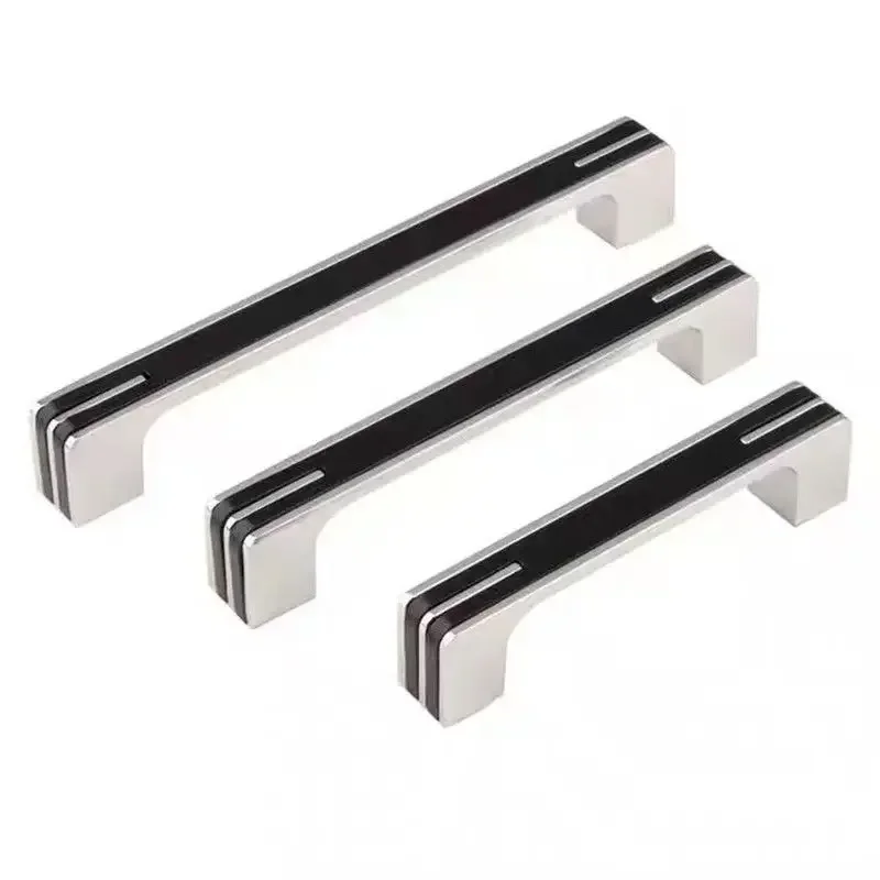 Screw Spacing, Polished Chrome Cabinet Handles,Long Size Drawer Pulls Modern Cabinet Hardware Cabinet Knob Black Silver