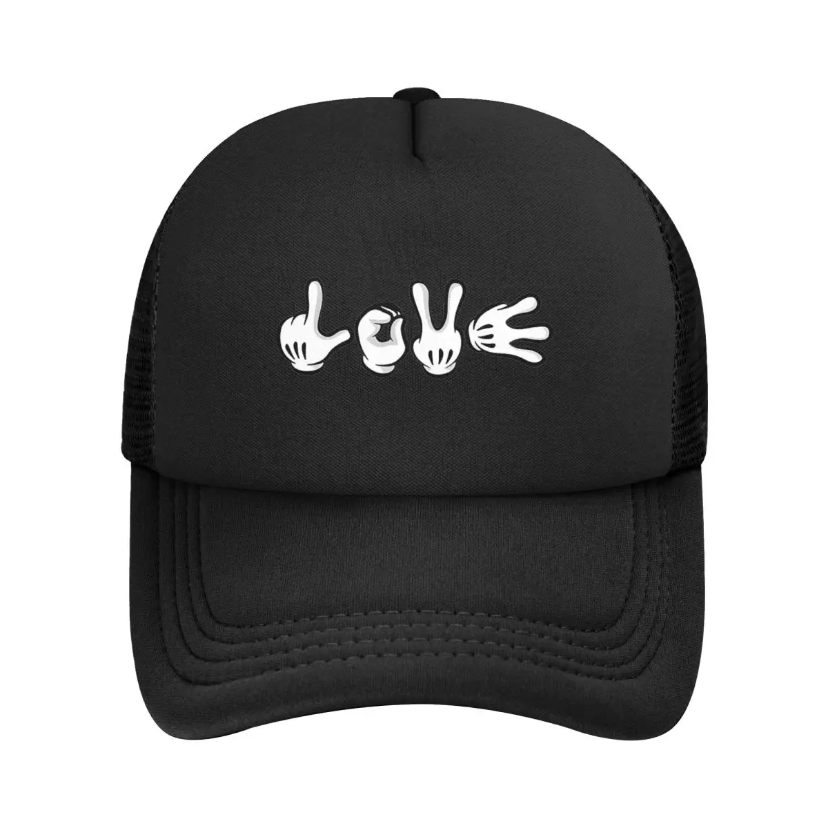 Love Hands Mickey Mouse Accessories Mesh Trucker Hat Unisex Cooling Mesh-back Baseball Cap Trendy Adjustbale