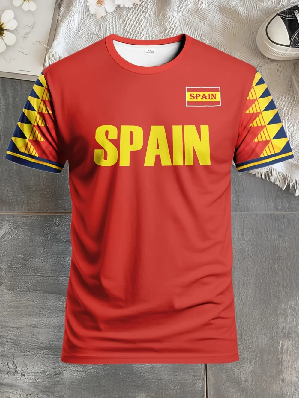 Spain Classic God Football Jersey Top Men T Shirt Women Tee Boys Top Children Parent Child Quick dry short sleeves kids Tshirt