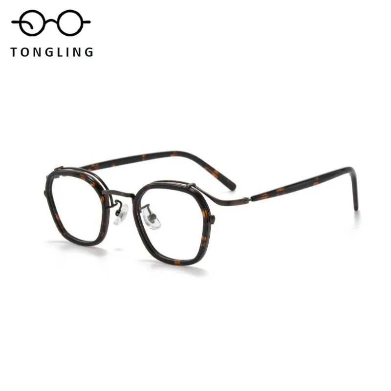 

New Round High-Quality Men Handcrafted Acetate Circle Double-Layer Retro Women Personalized Artistic Casual Total Eyeglass Frame