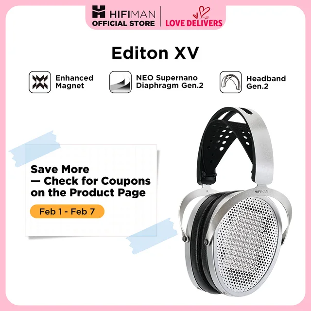 HIFIMAN EDITION XV Open-Back Over-Ear Full-Size Headphones with Enhanced Magnet,