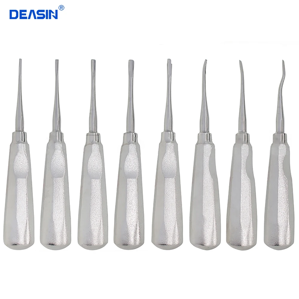 8pcs/set Dental Elevator Oral Tooth Loosening Root Extraction Minimally Invasive Spade tip Kit Stright/Curved Head Dentist Tool