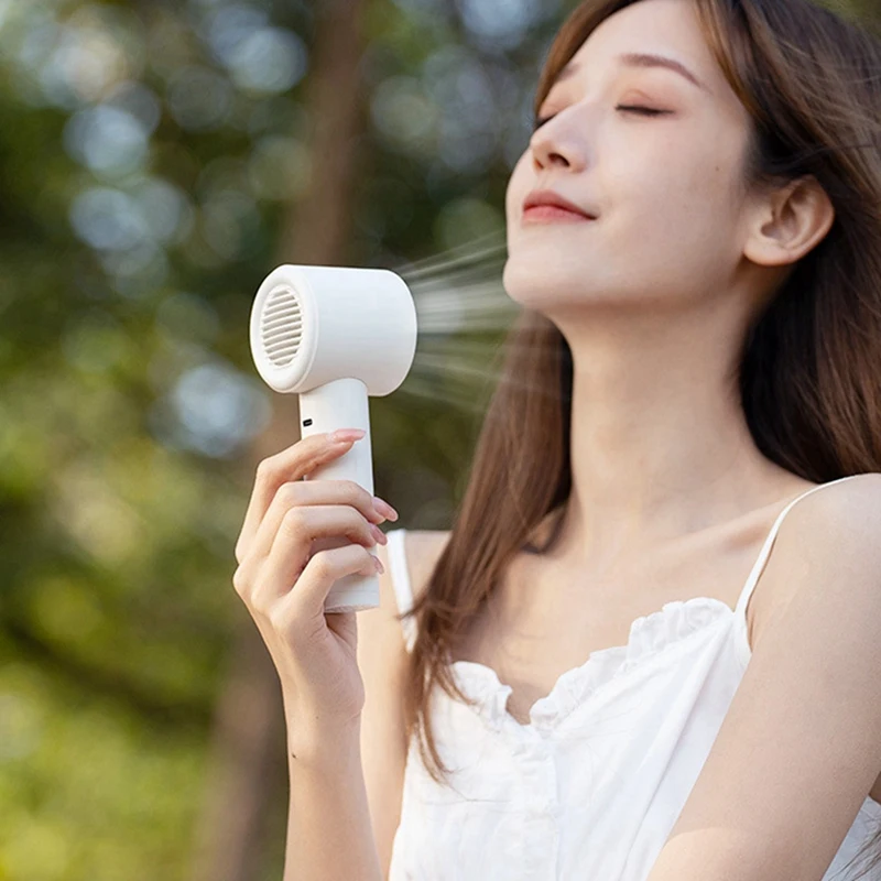 AB15-High Speed Handheld Fan Portable Small Electric Fan USB Charging High Wind Power Digital Display Desktop Fan