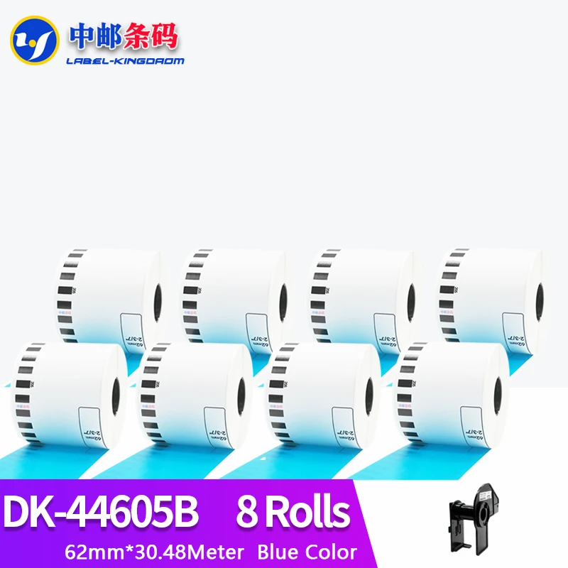 

8 Refill Roll Compatible Brother DK-44605 Blue Label 62mm*30.48M for Printer QL-570/QL-700/QL-800 DK-4605