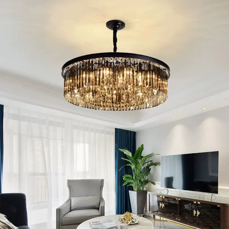 American Simple Creative Crystal Chandelier for Bedroom Living Study Room Parlor Hotel Hall LED Lighting