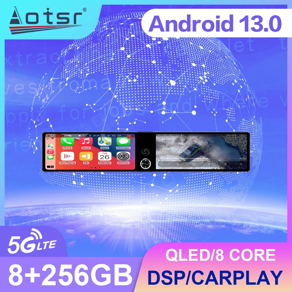 デュアル12.3インチスクリーン Android 13搭載 フォード フォーカス 2019-2022 カーラジオ GPSナビゲーション マルチメディアプレーヤー ステレオヘッドユニット CarPlay対応