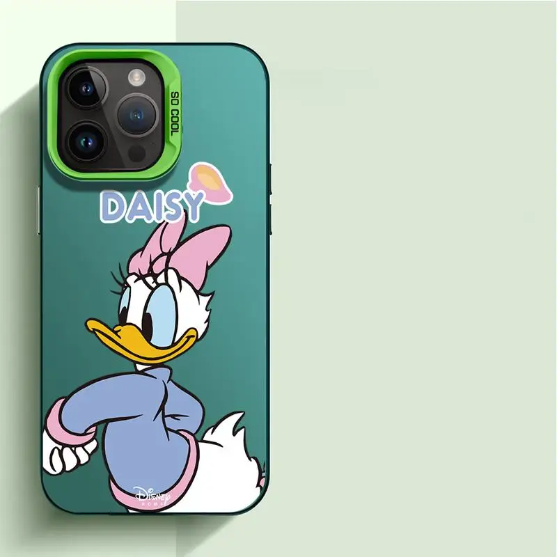 Coloured Silver Plating Phone Case for iPhone 15 14 13 Pro Max 12 11 Mini XR XS X 8 7 6 Plus Cover Goofy Saisy Donald Duck Pluto