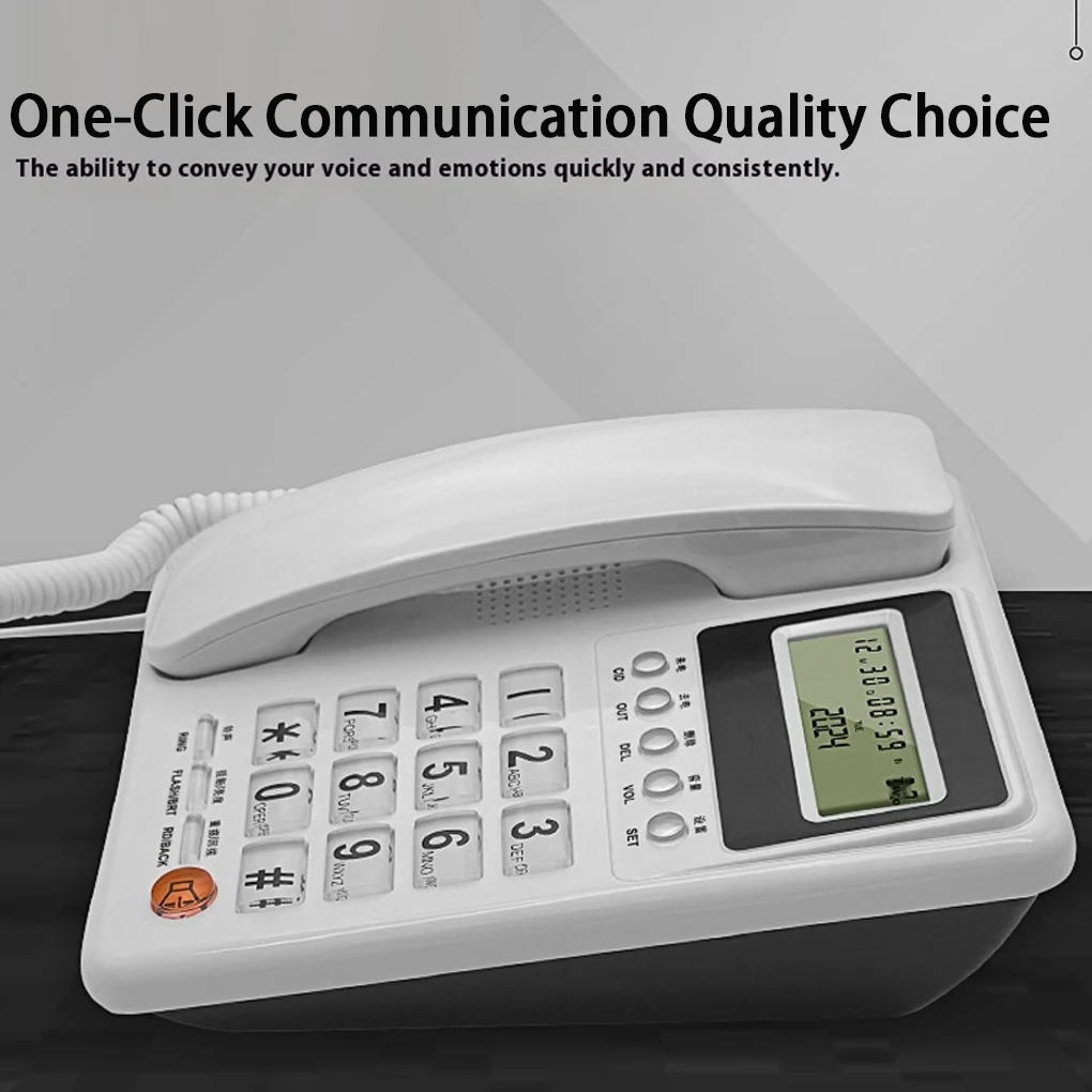 Telephones Landline Caller ID ABS Corded Landline Phone View Time And Date Corded Landline Phone For Efficient Communication