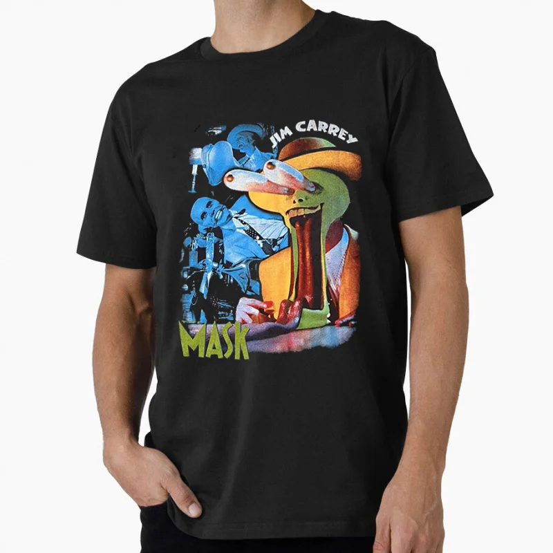 

80s Vintage The Mask 1212 Jim Carrey Funny Movie Retro Gift shirt for men 100% cotton Print Graphic Clothes All size Tops