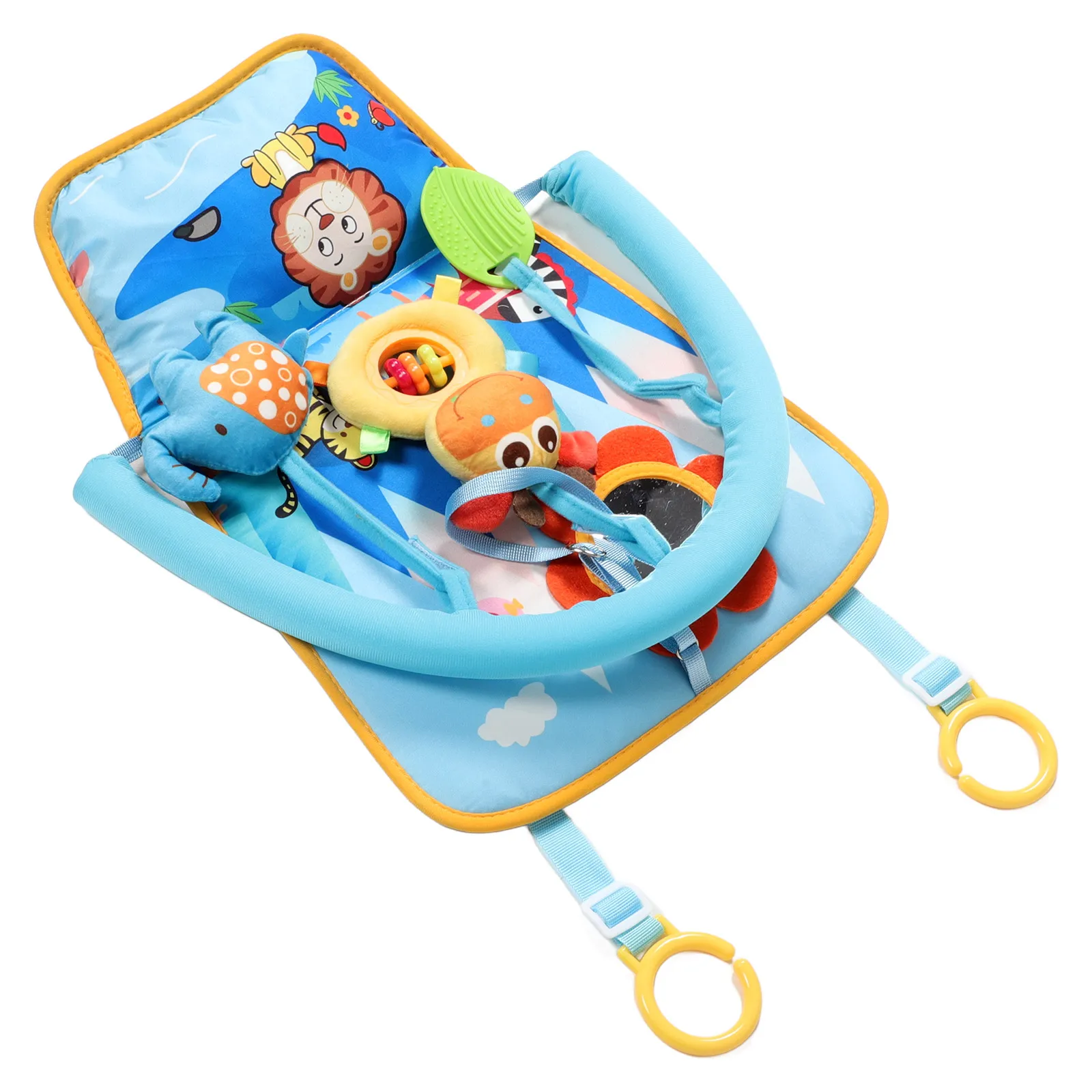

Car Seat Mounted Baby Foot Fitness Frame Infant Kick Play Activity Center for Travel Entertainment and Muscle Development