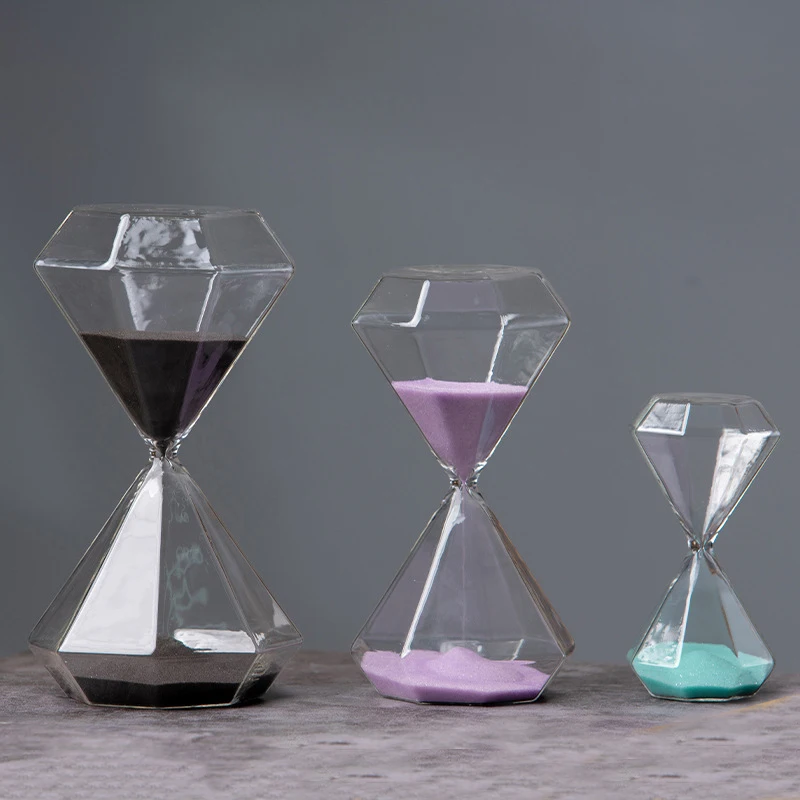 Nordic Transparent Glass Hourglass Timers Sand Clock Creative Sandglass Bedroom Study Office Living Room Ornament Festival Gifts