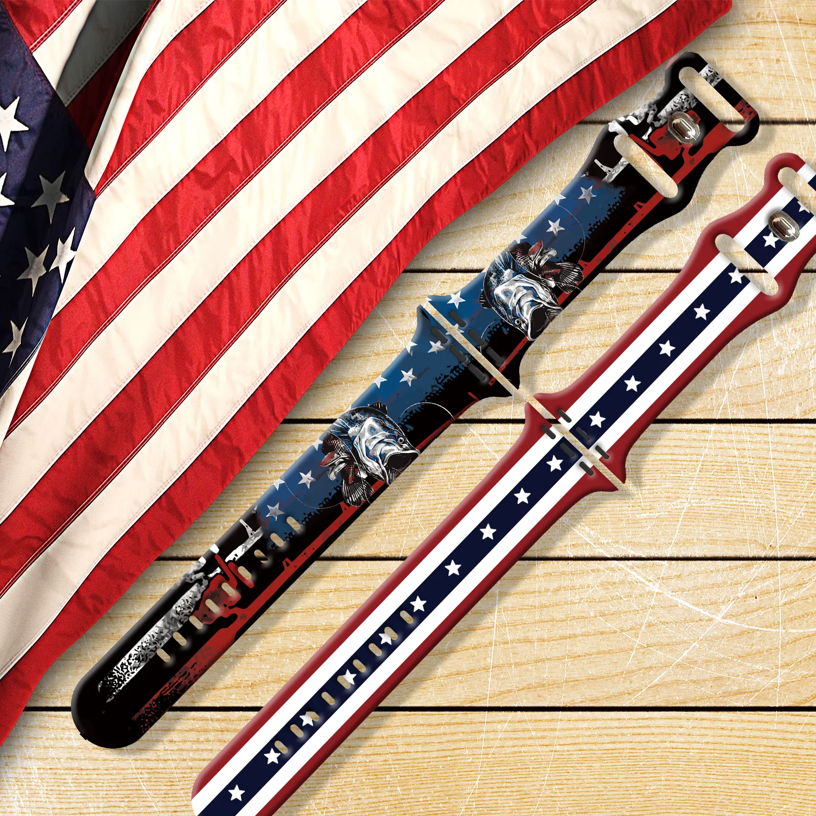 

The American flag Printed Strap for Apple Watch 11 10 9 8 Silicone Band Replaceable Bracelet for iWatch 46mm 42mm 41mm Watchband