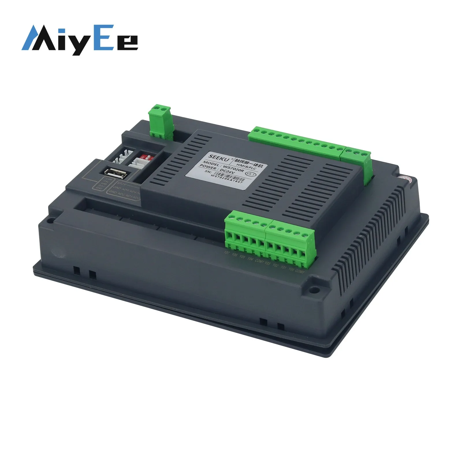 Immagine 5: SEEKU WS7020R Controllore Logico Programmabile (PLC) 2-in-1 (uscita a relè/con uscita a transistor) e Display HMI da 7 pollici 12DI 8DO