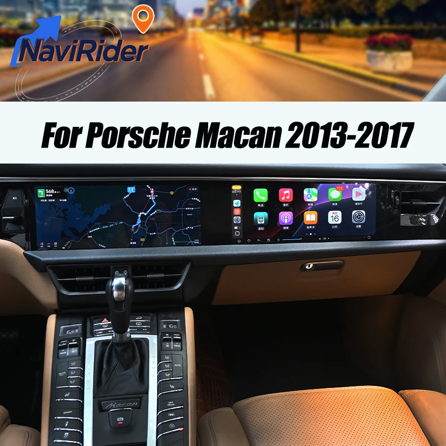 

24" Dual Screen Android Multimedia Video Player Autoradio For Porsche Macan 2013-2017 Stereo Car GPS Navigation 4G WiFi HeadUnit