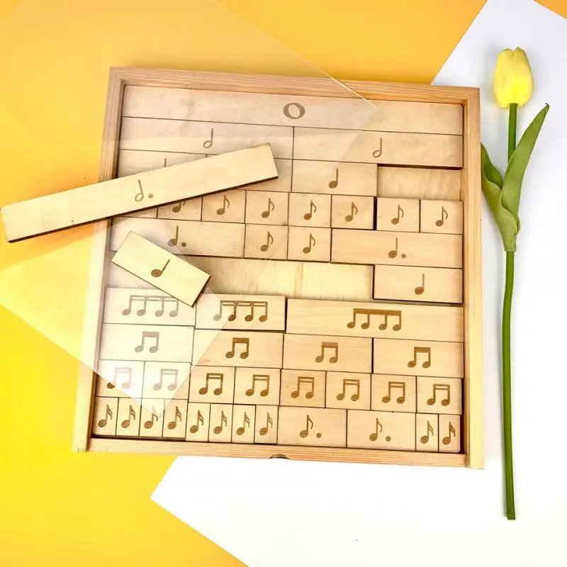 Wooden Musical Note Picture Puzzle Music Theory Learning Supplies Children Music Enlightenment Teaching Aids Puzzle Toys Gifts