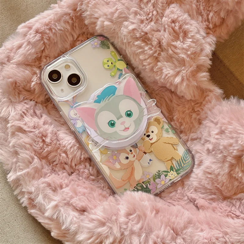 Hot Disney Duffy ShellieMay Gelatoni StellaLou LinaBell Magnetic Attraction Case For IPhone 15 14 13 12 11 Pro Max Soft Cover