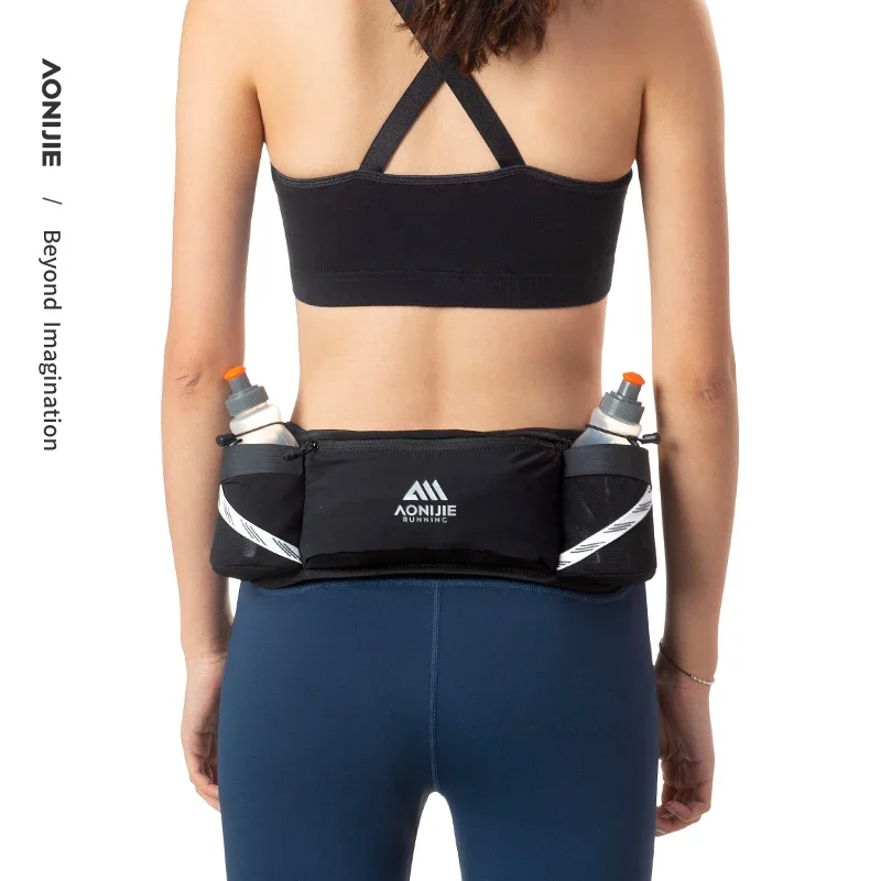 AONIJIE-Sac banane unisexe, double bouilloire, ceinture d'hydratation, support de téléphone, marathon, jogging, cyclisme, course à pied en plein air, W8125