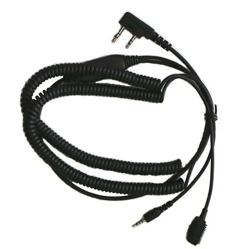 2-pin V3 V6 V8 Bluetooth Helmet Finger PTT Mic Headset Connenting Separation Cable for Kenwood Baofeng UV-5R UV-82 GT-3 CB Radio - Image 2