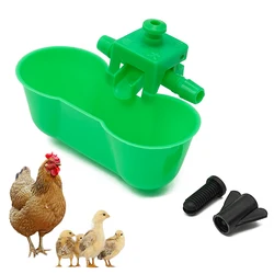 1 Pc Automatic Bird Drinking Bowls, Chicken Poultry Watering Equipment Waterers, Double Cups Drinker with Screws, Quail bowls