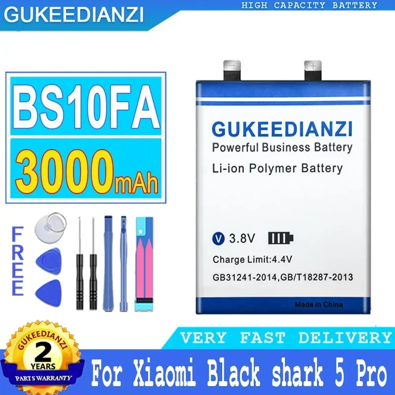 3000mAh GUKEEDIANZI Battery BS10FA For Xiaomi Black shark 5 Pro 5Pro PAR-A0 KTUS-A0 Big Power Bateria