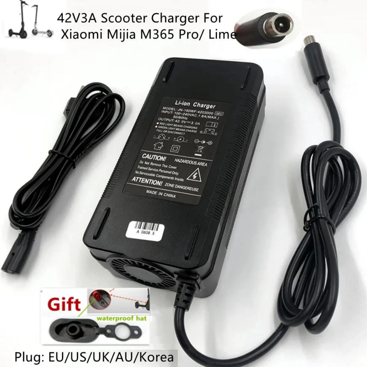 

42V 3A Fast Charger For 36V M365 pro,bird,lime,ime-s,Ninebot Es1,Ninebot Es2,Ninebot Es4