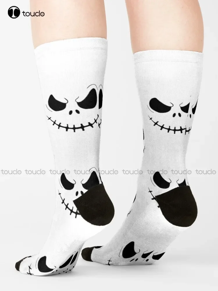 New Happy Halloween Face Socks Funny  Personalized Custom Unisex Adult  Teen Socks Halloween Christmas Gift