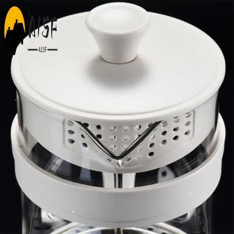 

A15F-French Press Coffee Maker, White Coffee Presses Tea Makers With Borosilicate Glass Cold And Hot Brew Coffee