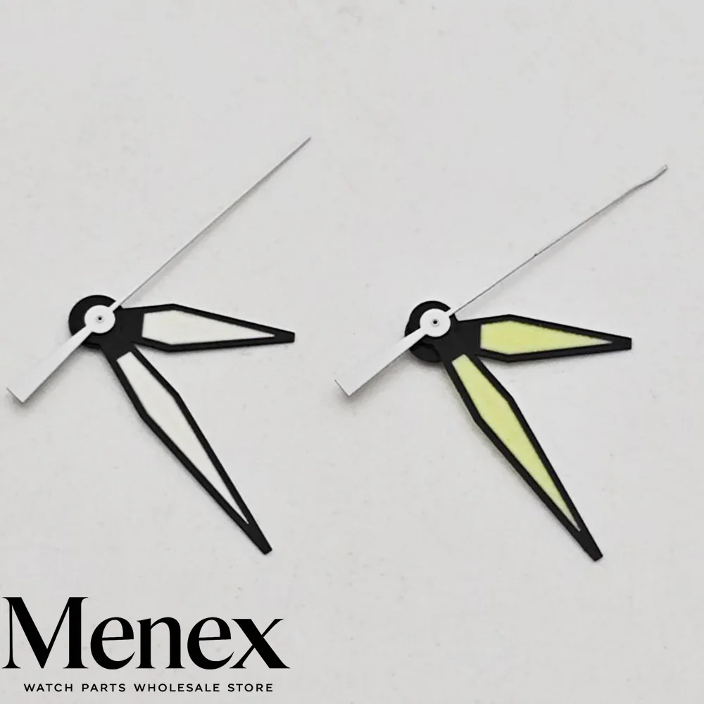 Menex NH35 Black Watch Hands 10mmX15mmX15mm Green Luminous Fit NH35 NH36 NH38 Miyota 8215 Movement Watch Accessories Parts