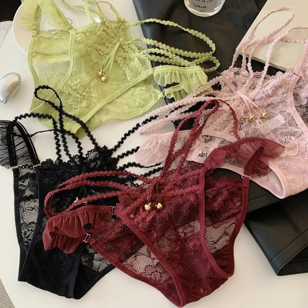 

Трусики-стринги Sweet with Bell из ледяного шелка, бесшовные, с кружевным бантом, с хлопковой вставкой, женские летние трусики