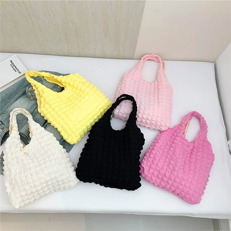 

Women's Bag Cloud Flower Candy Color Simple Fashionable Versatile Sweet Soft Shoulder Bag Large Capacity Portable Handbag Girls