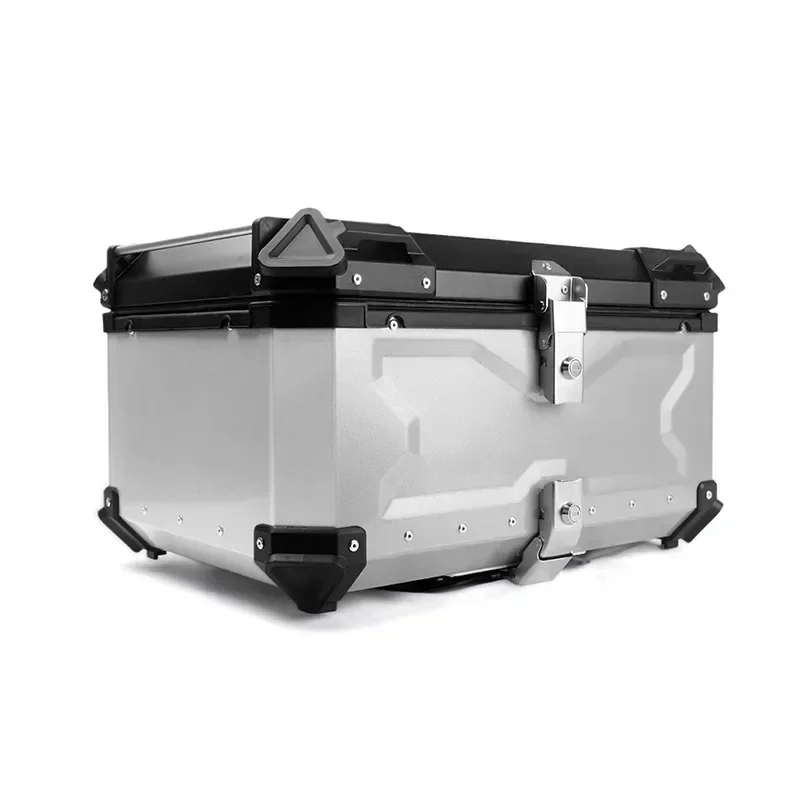 

Motorcycle trunk storage box Waterproof quick-release aluminum alloy tail box with backrest 45L/55L/65L storage box