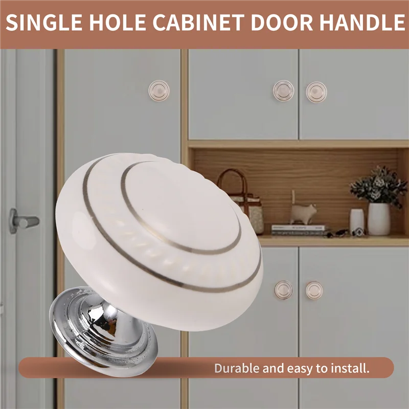 ABRS-1 X Door/Wardrobe/Cabinet/Cupboard Knob Handle Drawer White
