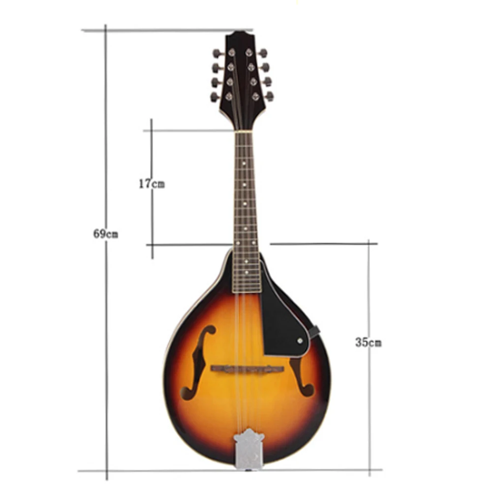 IRIN Mandolin 8 Strings  Acoustic Mandolin Guitarra Basswood Body Mandolin with Bag Pick Tuner Cleaning Cloth Accessories