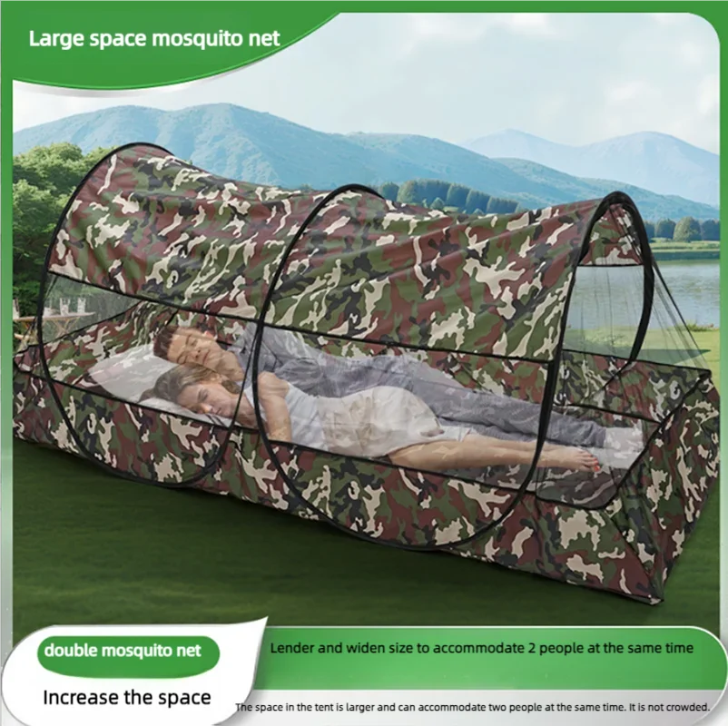 Camouflage mosquito nets European version of outdoor camping installation-free portable overseas travel study abroad sunshade an