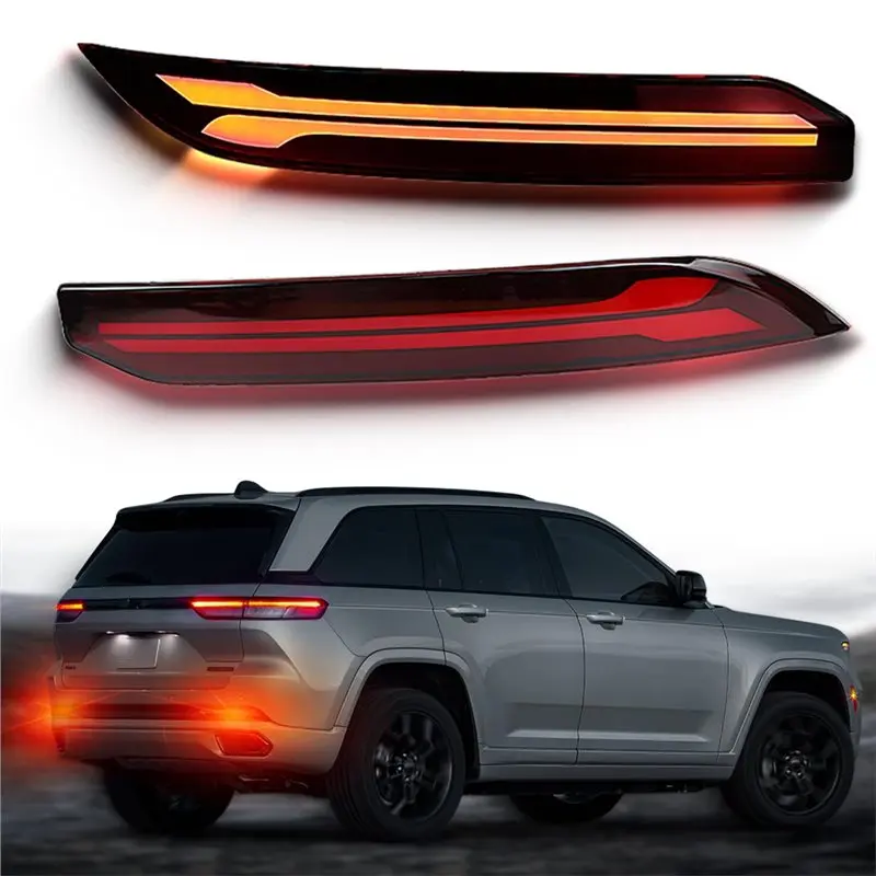 مصباح فرامل إشارة الانعطاف المتسلسل لسيارة جيب جراند شيروكي 2022-2025 ملحقات عاكس المصد الخلفي #3