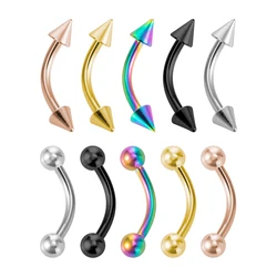 5pcs/Lot Wholesale 16G Stainless Steel Curved Barbell Punk Eyebrow Daith Cartilage Helix Navel Lip Ring Body Piercing Jewelry