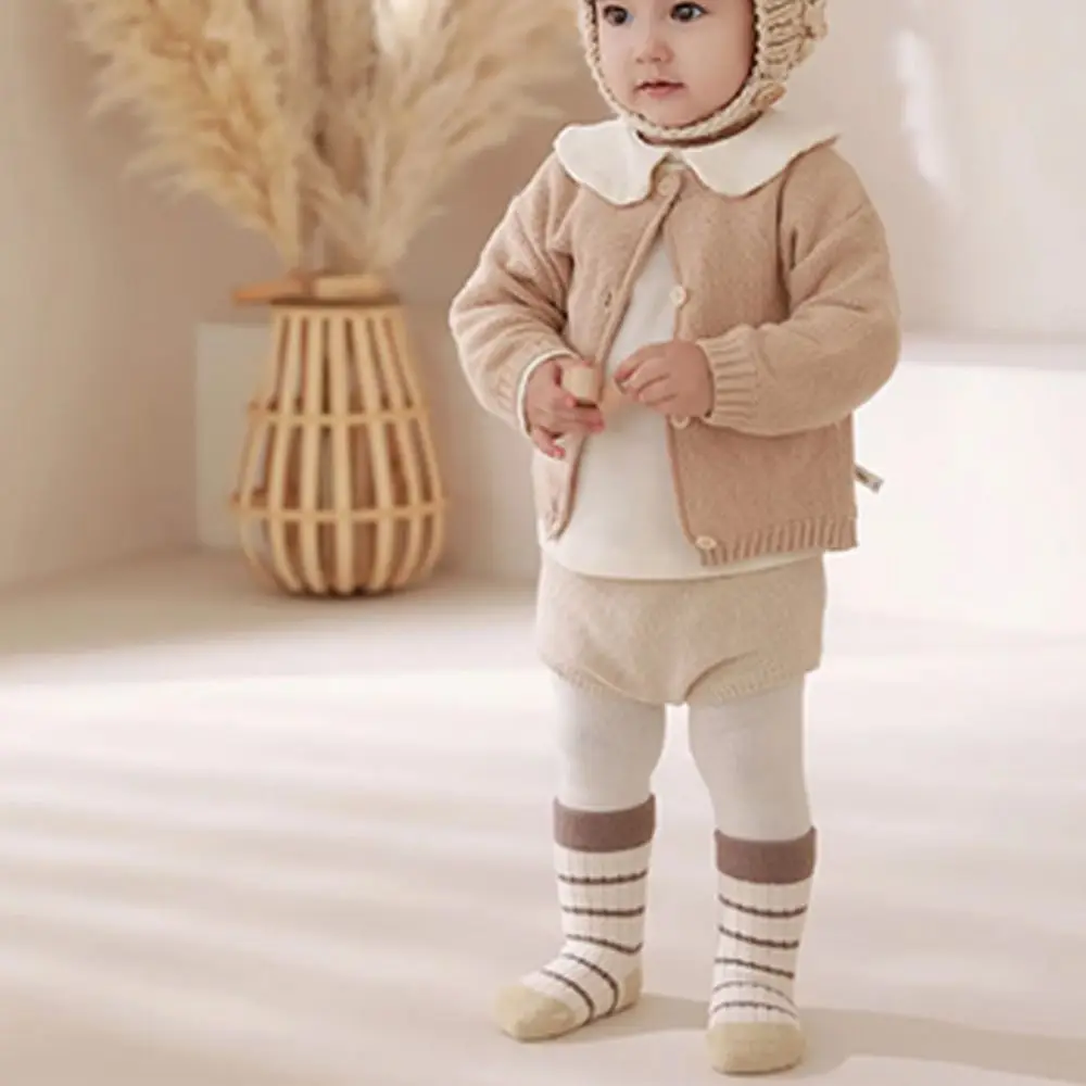3Pair Casual Cartoon Striped Baby Socks Thickened Soft Toddler Thermal Footwear Keep Warm Newborn Boy Socks Winter
