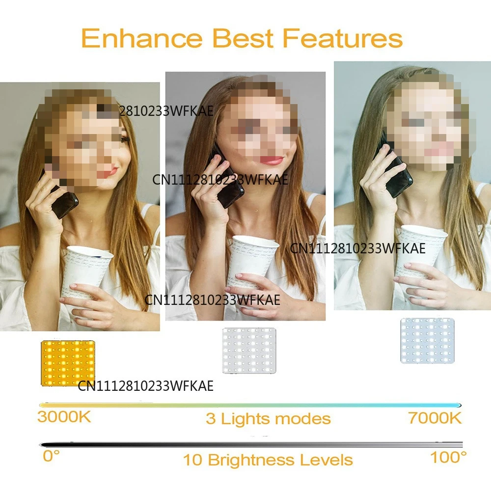 Portable LED Mobile Fill Light Pocket 3 Color Fill Light with Tripod Clamp For Camera Phone Selfie Multi-purpose 360° Rotation