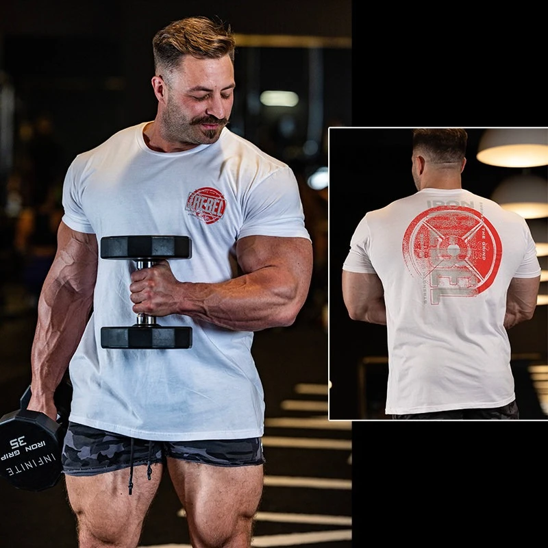 2026 Global Beast Short Sleeve Tees Male Fitness Exercise Elastic Bodybuilding Training Strength Lift Cage Competition Uniforms