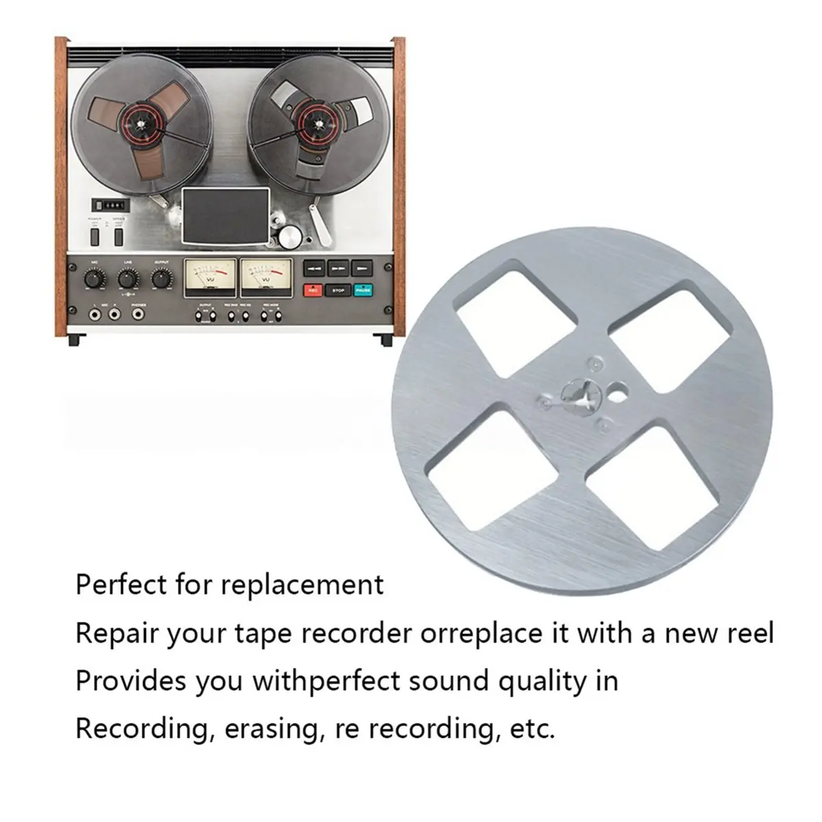 Y868A*☀▃1/4 7 Inch Blank Tape Reel 4-Holes Recording Takeup Reel Opening Machine Part for Reel to Reel Tape Machines