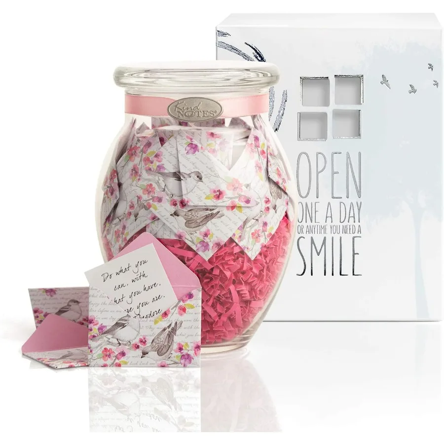 

Glass Keepsake Gift Jar with Blank Papers for Writing Your Own Messages Ideal for Wedding Favors Baby Shower Gifts or Romantic