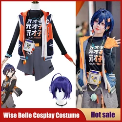 Anime Belle Cosplay Costume Game Zenless Zone Zero Women Hoodie Skirt Socks Wig Suit Combat Uniform Player Akira Bel Белла Set