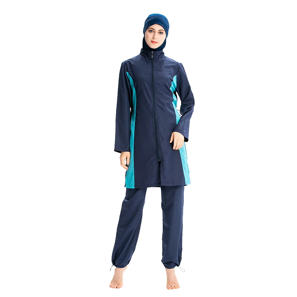 Burkini-traje de baño musulmán grande para mujer, bañador modesto, Hijabs, conjuntos de ropa islámica, 3 piezas, 2023