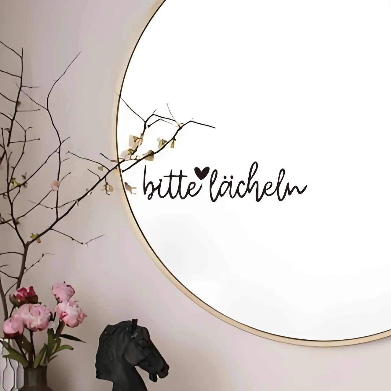 

Немецкая фраза на наклейке: современный, простой и элегантный шрифт, съемная виниловая наклейка для окон "Bitte Lächeln" (пожалуйста, улыбнитесь)