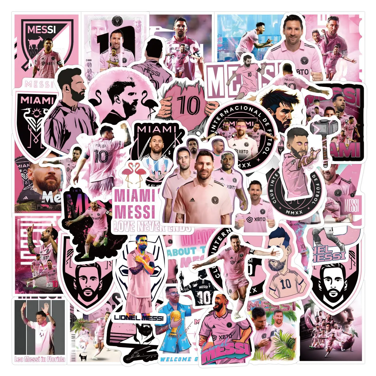 

52Pcs Lionel Messi Stickers DIY Stickers Scrapbooking Phone Luggage Skateboard Waterproof Decals