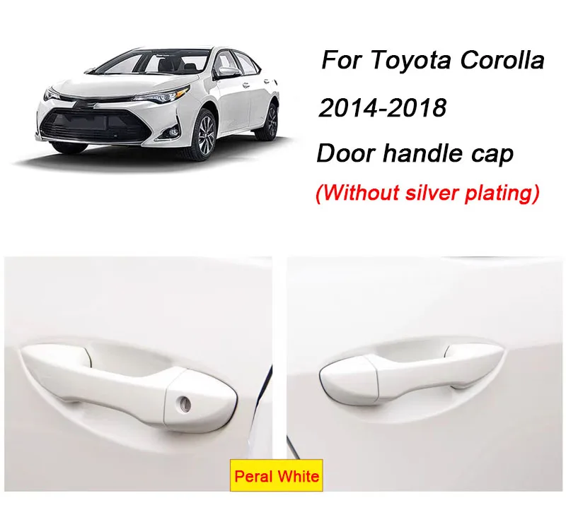 LHD Car Exterior Door Handle Lock Cover Cap Peral White For Toyota Corolla Levin 2014-2018