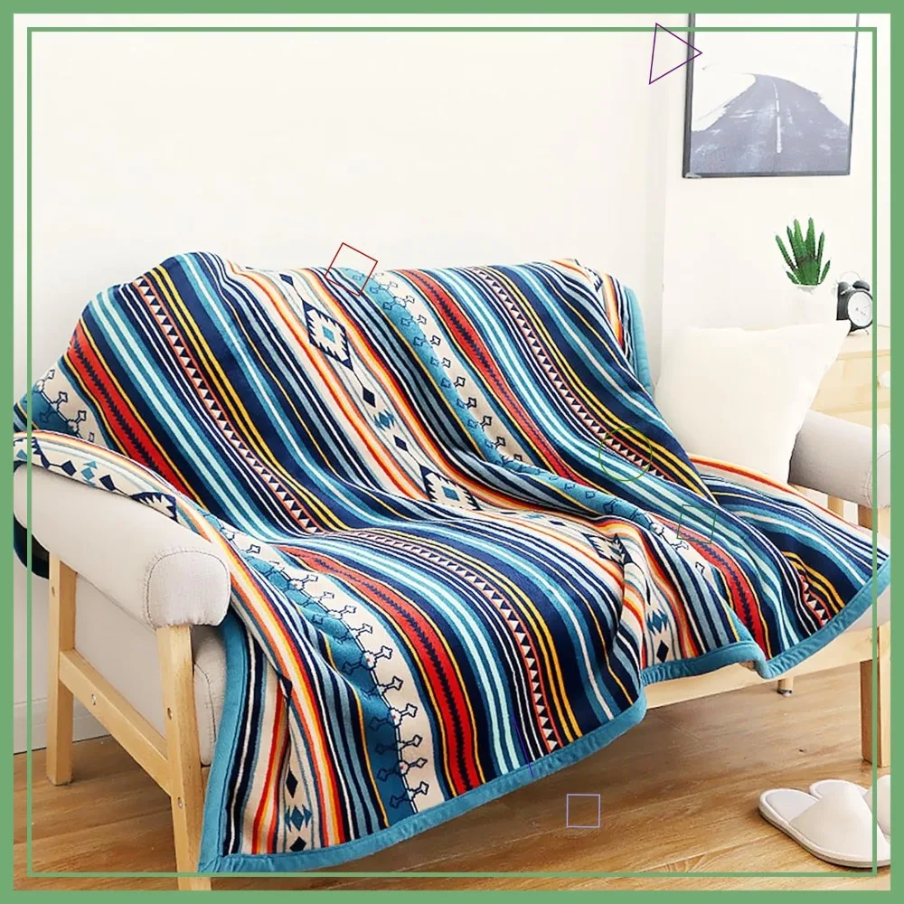 

Плед Bohemian Sherpa 80'' x 60'' - Мягкое плюшевое фланнелевое одеяло для кровати, дивана, офиса, кемпинга